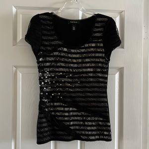White House Black Market Dressy Black Top size S